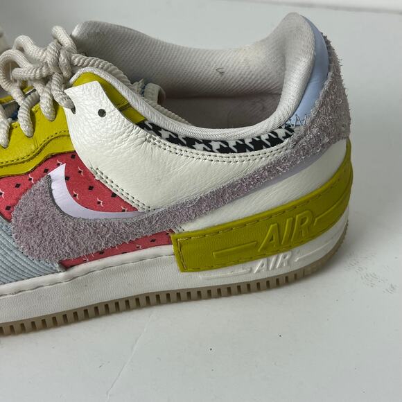 Nike Air Force 1 Sneakers Shadow Patchwork Houndstooth Womens Sz 11.5 DM8076-100 - Picture 11 of 12